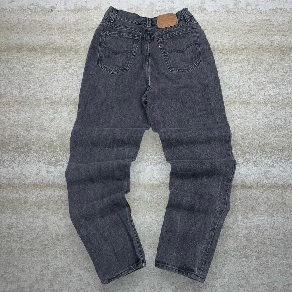 Vintage 80s Levis Jeans 501 28x30 Straight Fit Black Wash Made in USA Button Fly